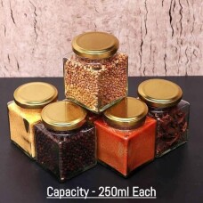Glass Square spice jars 250ml
